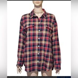 Old Navy “The Boyfriend Shirt” in flannel plaid.